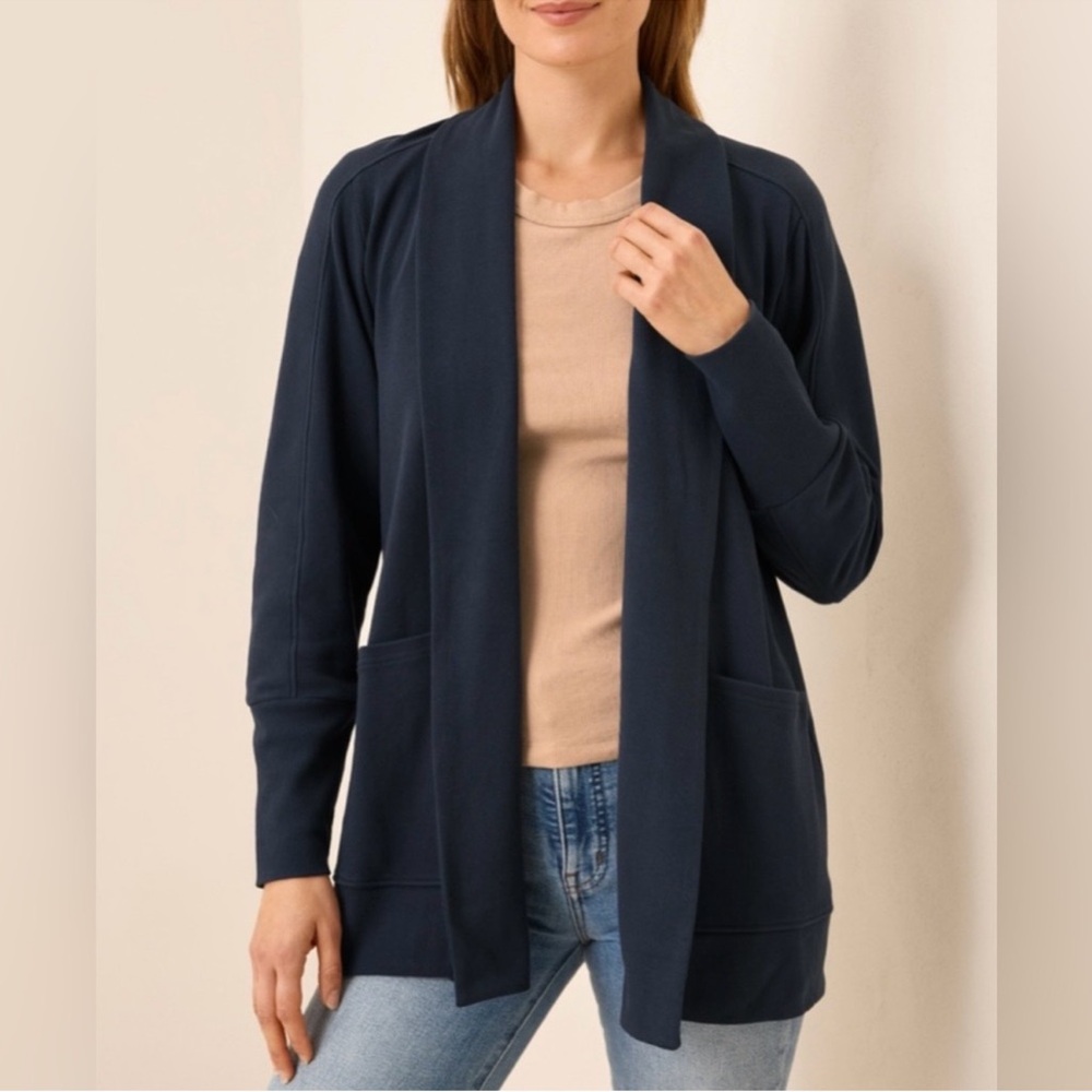 NEW Pact 100% Organic Cotton Airplane Cardigan Midnight Blue Medium / Large